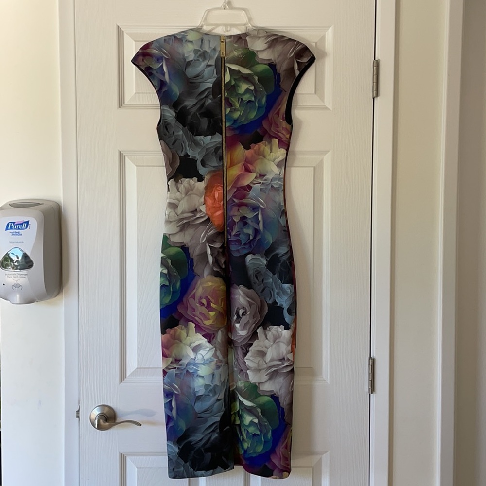 Ted Baker London Technicolor Bloom Midi Dress UK Size 1 - Picture 2 of 4